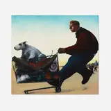 Ray Richardson, One Man, His Dog & Their House, 1991, acrylic on canvas