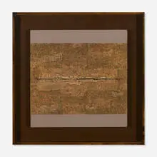 Guy Williams, Asia #14 (Stations of the Square), 1989, cork, paper and mixed media on panel in artist's frame