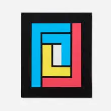 Jules Engel, Geometric with Black Background #2, c. 1980, acrylic on canvas