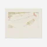 William T. Wiley, Curtains for the New Gallery, 1967, watercolor and marker on paper