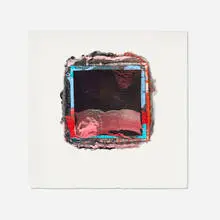 Fraction #1564 by Larry Bell, 1996, mixed media collage on paper, sold Apr 2026