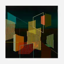Bryan Ida, Venice at Night (from the Cities series), 2013, acrylic, glitter and epoxy on panel