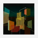 Bryan Ida, Venice at Night (from the Cities series), 2013, acrylic, glitter and epoxy on panel