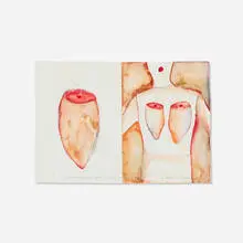 Agus Suwage, .....Tomorrow you want more and more, 1999, watercolor on paper with partial string collage laid to paper in artist's frame