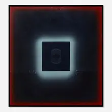 The Alamo - Blue by Billy Al Bengston, 1969, lacquer and polyester resin on aluminum, sold Apr 2026