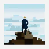 Adam Lister, Wanderer Above the Sea of Fog, 2021, acrylic on canvas