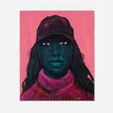 Annan Affotey, Content in Pink, 2021, acrylic on canvas