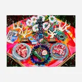 Kate Pincus-Whitney, Feast in the Neon Jungle: The Huntress Diana Cazadora, 2020, acrylic and polycolor on canvas