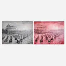 Sheng Qi, Parade (diptych), 2006, acrylic on canvas