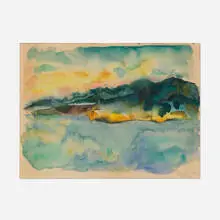 Friedel Dzubas, Jamaica, 1980, watercolor on paper