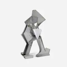 Thomas Kiesewetter, Silberne, Schreitende, 2003, painted cardboard, metal and wood