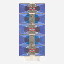 Julia Bland, Seen at Night, 2016, ink and oil on canvas, linen and wool