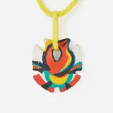 Karel Appel, Painted Sand Dollar, 1975, acrylic on sand dollar, yarn