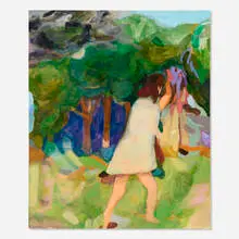 Hide from the Rain by Koshiro Akiyama, 2023, oil on canvas, sold Jun 2026