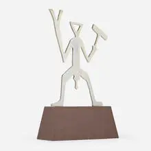 A. R. Penck, Figur, 1996, stainless steel, wood