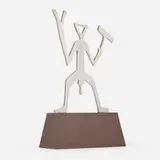 A. R. Penck, Figur, 1996, stainless steel, wood