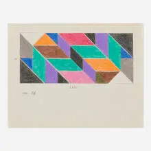 Larry Zox, Untitled (Mosaic), 1966, pencil and colored pencil on paper