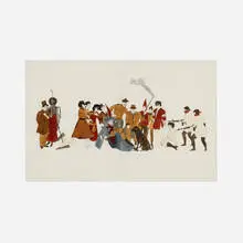 Marcel Dzama, Her Breath Will Not Mist or Stain the Stone, 2010, ink and watercolor on paper