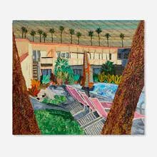 Caroline Larsen, Palm Springs Hotel, 2017, oil on canvas mounted to panel