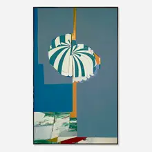 Untitled (Parachute II) by Budd Hopkins, 1967, oil on canvas in artist's frame, sold Jun 2026