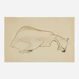 Claire Falkenstein, Untitled (Goat Resting), 1940, pastel on paper