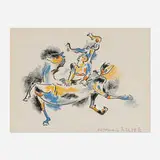 Claire Falkenstein, Performance, 1989, pencil, ink and pastel on paper