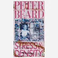 Peter Beard, Stress & Density exhibition poster, 2000, offset lithograph in colors with ink, blood and photo collage elements
