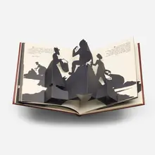 Kara Walker, Freedom, A Fable Found (pop-up book) (Peter Norton Christmas Project), 1997, leather-bound volume of offset lithographs and five laser-cut pop-up silhouettes on wove paper