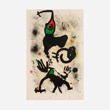 Le pêcheur d'éponges by Joan Miró, 1971, lithograph in colors on Arches, sold Jun 2026