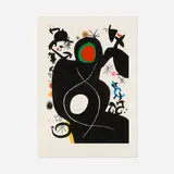 Joan Miró, L'aveugle parmis les oiseaux, 1978, etching and aquatint with carborundum in colors on Arches