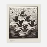 M. C. Escher, New Year's greeting card, L. and K. Asselberg