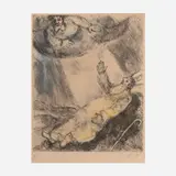 Marc Chagall, Mort de Moïse (from La Bible series), 1931-39, etching and aquatint with hand-coloring on Arches