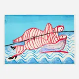 Louise Bourgeois, Hamlet and Ophelia, 1997, lithograph in colors with hand-coloring additions