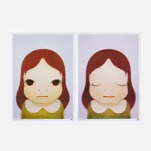 Cosmic Girls: Eyes Open/Eyes Closed by Yoshitomo Nara, 2008, offset lithograph in colors, sold Jun 2026