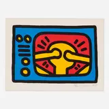Keith Haring, Untitled (Plate 3), 1987, lithograph in colors