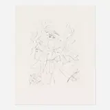 Elizabeth Peyton, Timothee/Elio (Call Me By Your Name), 2018-19, etching on hand-dyed pink wove paper