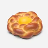 Jeff Koons, Bread with Egg (Yellow), 1995, tempera on plaster