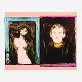 Andy Warhol, Madonna and Self-portrait with Skeleton's Arm (After Munch), 1984, screenprint in colors on Lenox Museum Board