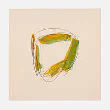 Michael Heizer, Edition One (from the Lashonda series), 1975, screenprint in colors with hand-coloring on Arches 88