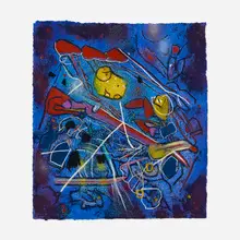 Roberto Sebastian Matta, Redness of Blue, 1996, carborundum etching in colors on handmade paper
