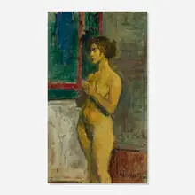 Raphael Soyer, Standing Nude in an Interior, oil on canvas