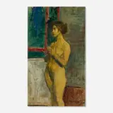 Raphael Soyer, Standing Nude in an Interior, oil on canvas