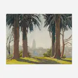 Ralph Holmes, LA in the 1920s, oil on board
