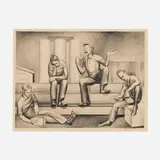 Charles Goeller, Lunch Hour, graphite on paper