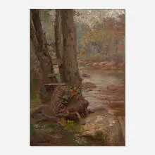 Untitled (Sketch) by Joseph W. Gies, oil on board, sold Oct 2025
