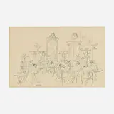 Adolf Dehn, Volks Koffee Haus, 1920, ink on paper