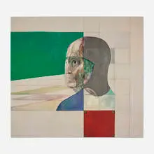 Françoise André, Pawn, 1966, oil and pencil on canvas