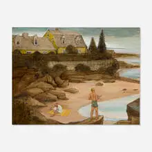 Peggy Bacon, The Private Beach, 1972, oil on canvas