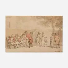 Thomas Rowlandson, Charming Visitors for Chelsea Pensioners, c.1820, ink and watercolor on paper
