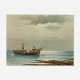 F. Dupret, Two Men in a Boat, oil on canvas